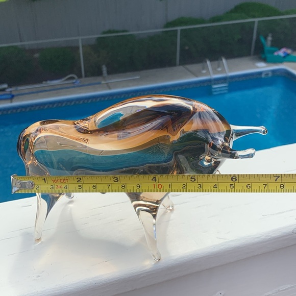 GLASS BULL 🐂 VINTAGE 42 years old heavy weight mint! One flaw I pointed out 🐂 - Picture 5 of 14